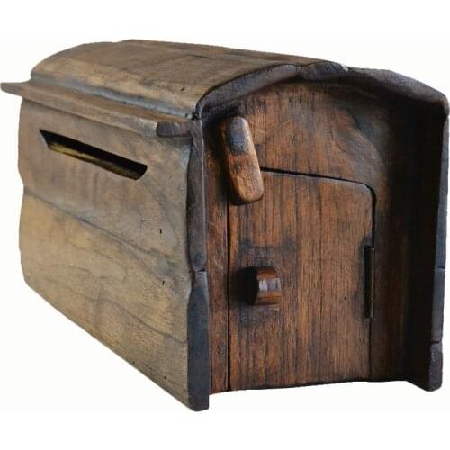 Manual Outdoor Mailbox Gardening Long Wood Villa Mailboxes Wall Cool Ancient Outdoor Bar Decoration mailbox inbox