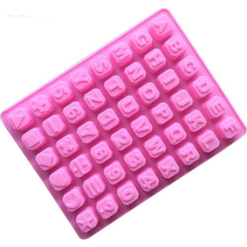 HMROVOOM 48 even starlike English alphabetical silicone chocolate mold handmade DIY ice lattice digital soap mold