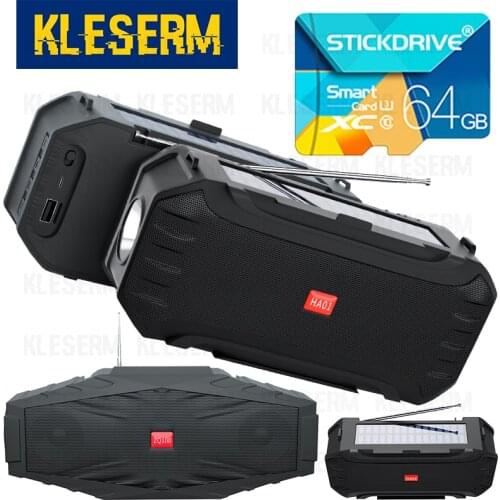 Solar Power Wireless Speakers With Flash Light FM Radio TF Card Support Solar Charging Outdoor Camping Bluetooth Speaker Boombox