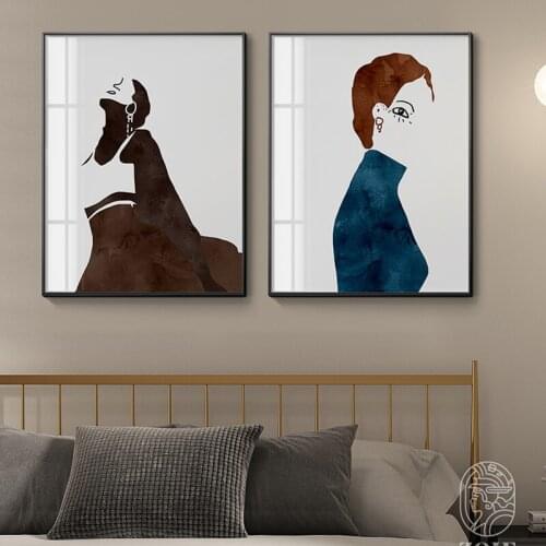 Modern Figure Silhouette Poster N Print Woman Outline Painting Picture Wall Art Canvas for Living Room Abstract Home Decoration