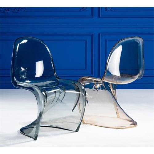 Nordic Living Room Chairs Designer Modern Ins Backrest Transparent Chair Simple Plastic Creative Crystal Chair Living Room Chair