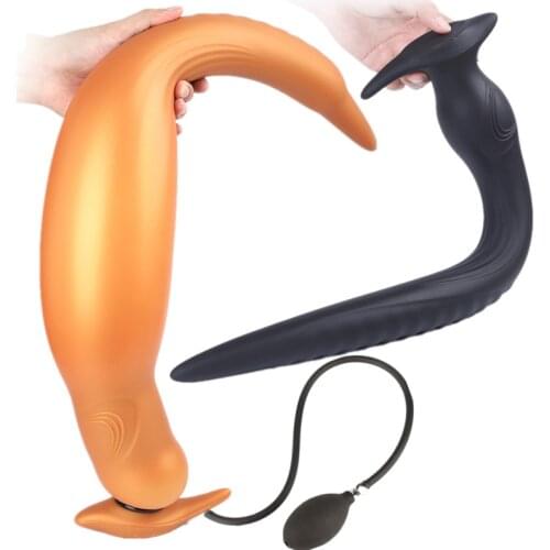 Super Long Anal Plug Huge Butt Plug BDSM Product Inflatable Plugs Anal Vagina Dilator Adult Erotic Sex Toy For Men Women Couples
