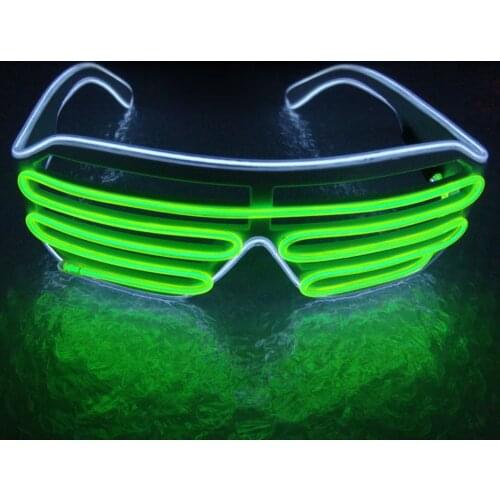 LED Light Glasses EL Wire Glasses Neon Shutter Light up Glasses with Battery Controller Christmas Party Flashing Decoration