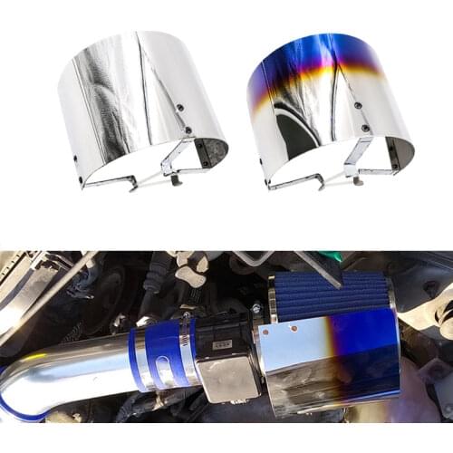 Universal Stainless Steel Racing Car Cold Air Intake Cone Sport Air Filter Cover Heat Shield