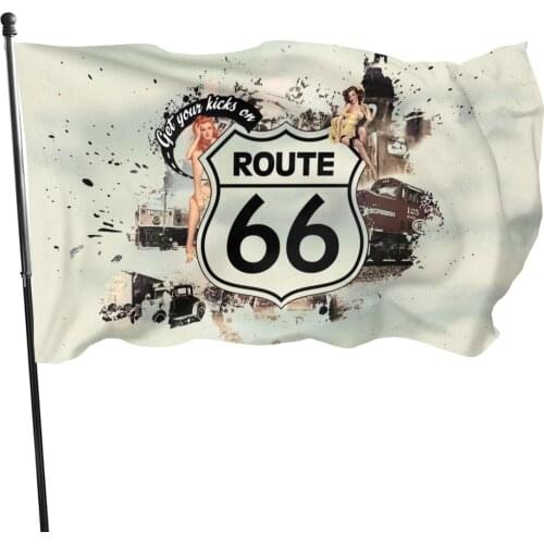 90x150cm Route 66 Motorcycle Biker Rider Retro flag Route 66 Motorcycle Biker Rider Retro banner