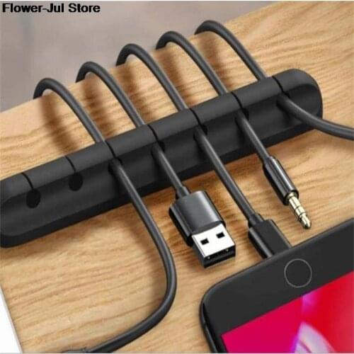 1PC USB Cable Holder Desktop Tidy Clips Holder Headphone Phone Cables Holder for Mouse Headphone Wire Organizer