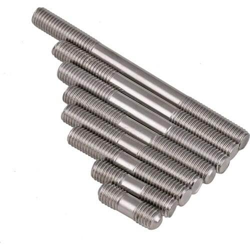 3/5/10Pcs M3 M4 M5 304 Stainless Steel Metric Standard Stud Bolts Screw Rod Tooth Stick Double Head