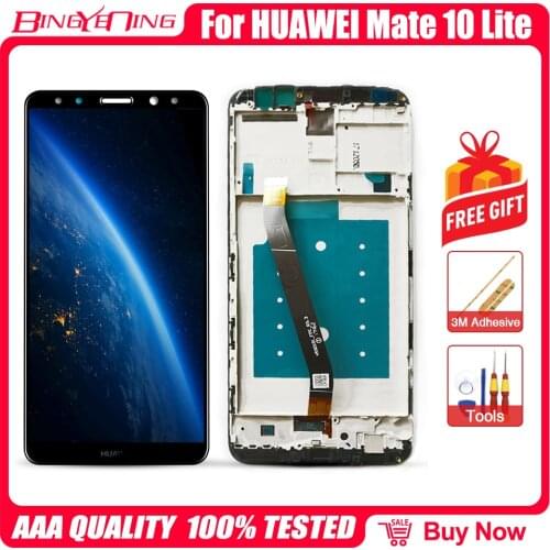 5.9" for HUAWEI Mate 10 Lite LCD Display Touch Screen with Frame For HUAWEI Nova 2i honor 9i LCD Display RNE-AL00 G10 Plus