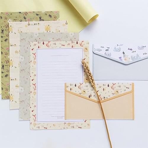 9Pcs/lot Floral Pattern Envelope Cute Postcard Envelope Paper Wages Letter Wedding Invitation Office Stationery School Supplies