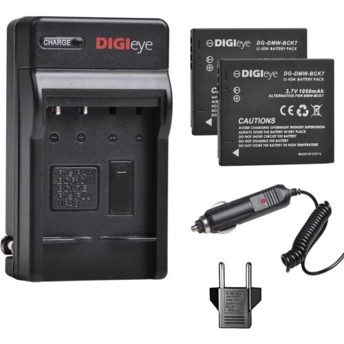2pcs DMW-BCK7 Battery + Charger Kit for Panasonic DMC-SZ02 DMC-SZ1 DMC-SZ5 DMC-SZ7 DMC-TS20 DMC-TS25