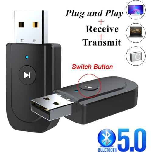 3 IN 1 Bluetooth 5.0 Audio Receiver Transmitter RCA 3.5mm AUX Jack Stereo USB Wireless Adapter For TV PC Car Kit MP3