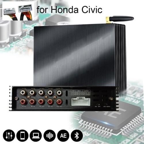 4CH to 6CH Wiring harness Car Amplifier built in DSP processor for car audio upgrade system for Honda Civic 2011