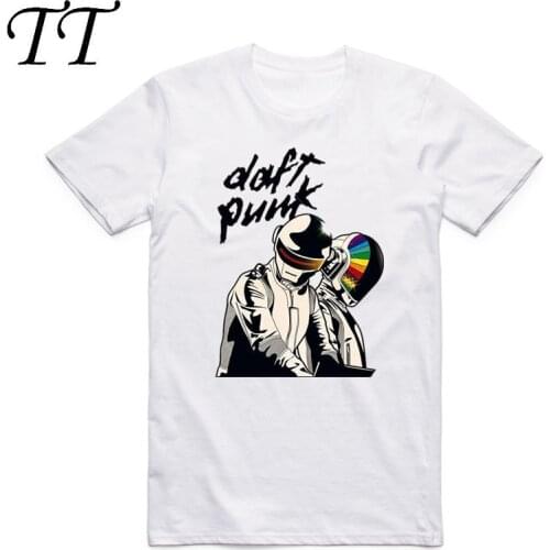 2019 Daft Punk Men Women T Shirt Summer Short Sleeve French Music Band Punk T-shirts Men Casual Streetwear White Tops Tees
