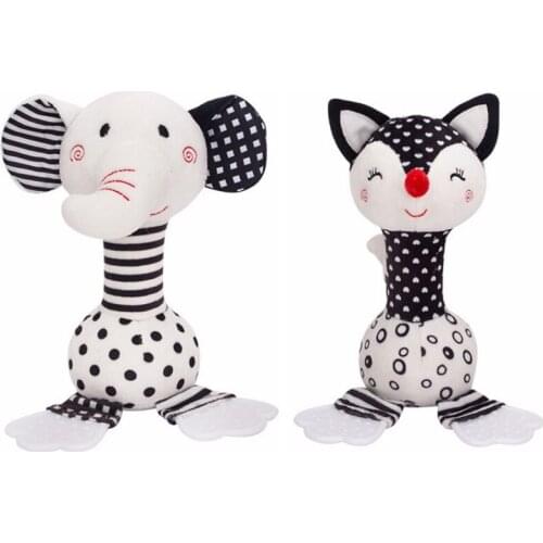 Baby Toy For Baby Cartoon Animal Stuffed Hanging Rattle Bed Crib Car Seat Stroller Soft Plush Toys with Wind Chimes