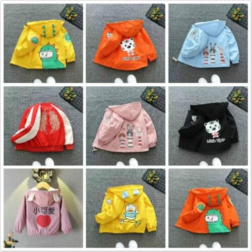 Children Jacket Baby Girls Clothes Boys Spring Autumn Coat Zip Up Hoodie Kids Long Sleeve Cartoon Outwear Outfit Sportswear Pink