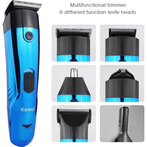 Electric Hair Clipper for Men Kemei Multifunctional 6 In1 Hair Trimmer Professional Hair Cutting Machine Beard Trimmer Razor
