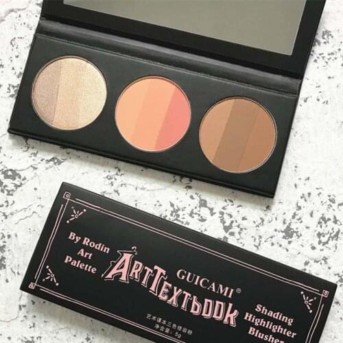 GUICAMI Highlight Blush Trimming Three-color In One Shadow Powder Nose Shadow V Face Highlight Trimming One Plate