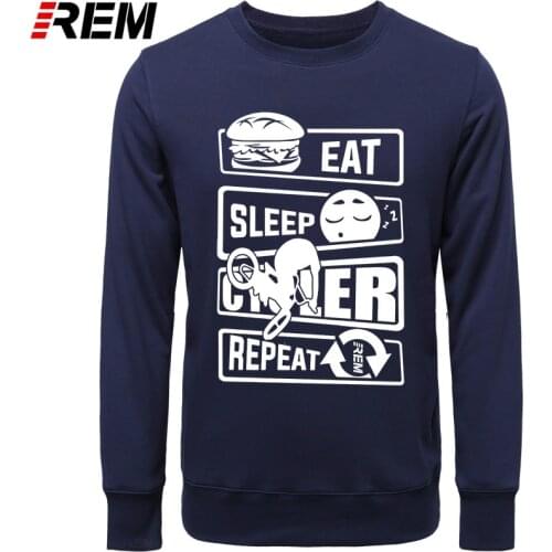REM Hoodies Men Cotton Print Shirts Eat Sleep BMX Mens Cycler Stunts CYCLE BICYCLE Hoodies, Sweatshirts