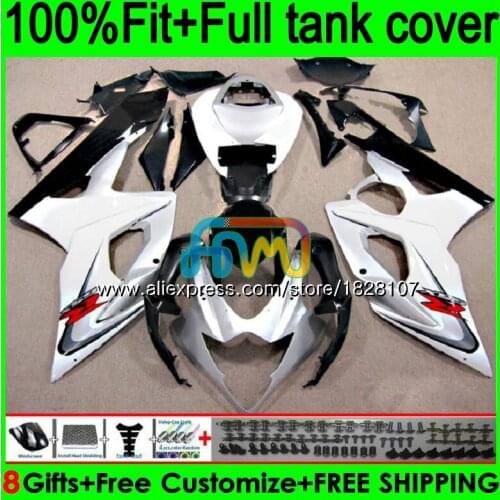 Injection For SUZUKI GSXR1000 K5 GSXR-1000 White black GSX R1000 98BS.70 GSX-R1000 GSXR 1000 CC 1000CC 05 06 2005 2006 Fairings