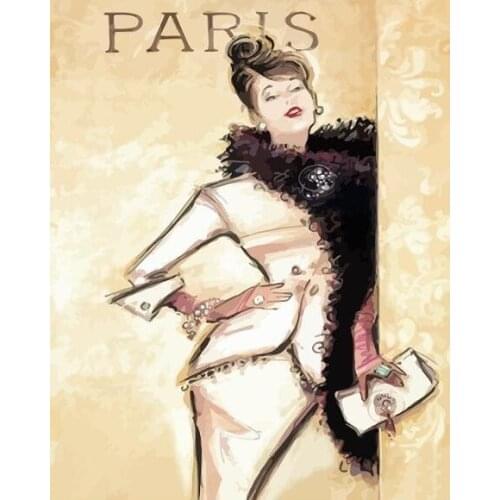 Cioioil-X443 Paris fashion beauty DIY oil painting by numbers for home decor unique gift