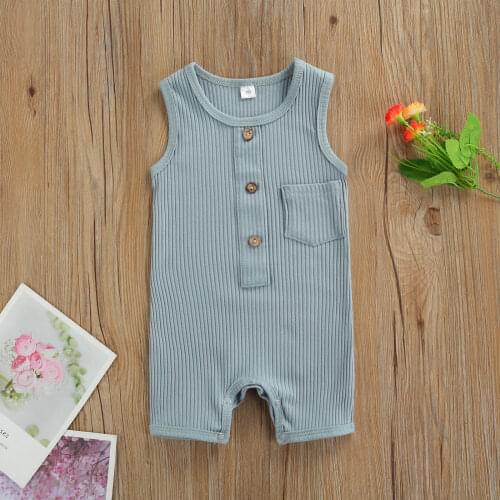 Newborn Baby Boys Girls Rompers Infant Summer Outwear Clothes Toddler 0-24 Months Children Knitted Sleeveless Jumpsuits