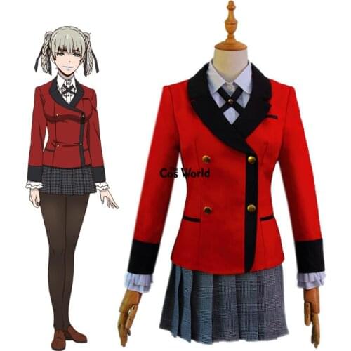 Comics Kakegurui Compulsive Gambler Momobami Kirari School Uniform Coat Shirt Skirt Outfit Anime Cosplay Costumes
