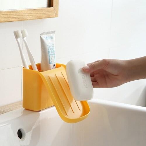 Wonderlife Soap Box Reused Portable Drain Soap Dishes Mounted Soap Holder Punch Free Bathroom Accessories Bathroom Shelf