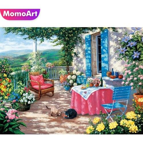 MomoArt 5D DIY Diamond Embroidery Garden Rhinestone Art Diamond Painting Flower Landscape Diamond Mosaic Spring Home Decorations