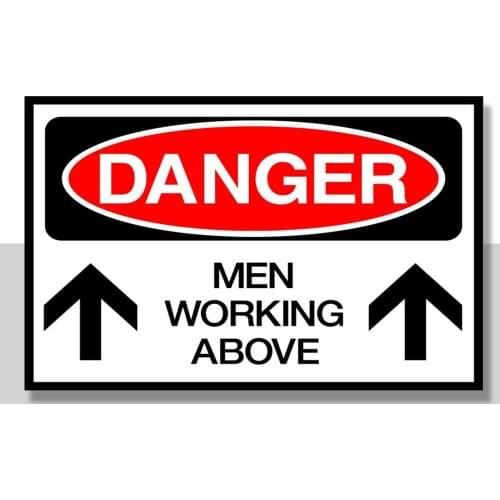 Men Working Above Danger OSHA / ANSI LABEL DECAL STICKER