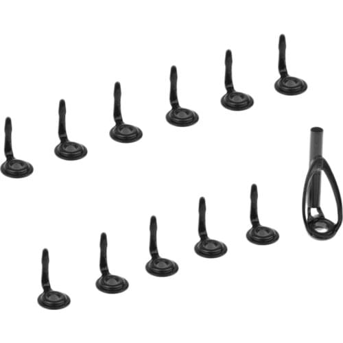 12 Pieces Fishing Rod Guide Fishing Rod Eye Ring Guide Tip Rod Repair Kit Wear-resistant Ceramic Ring
