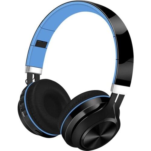 Fashion Headphones 5.0 Bluetooth Wireless Foldable Headband with Microphone 10 Hours Music Time Portable Headset Support TF Card