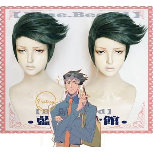 Rohan Kishibe JoJos Bizarre Adventure Cosplay Wig Synthetic Hair Heat Resistant + Free Wig Cap