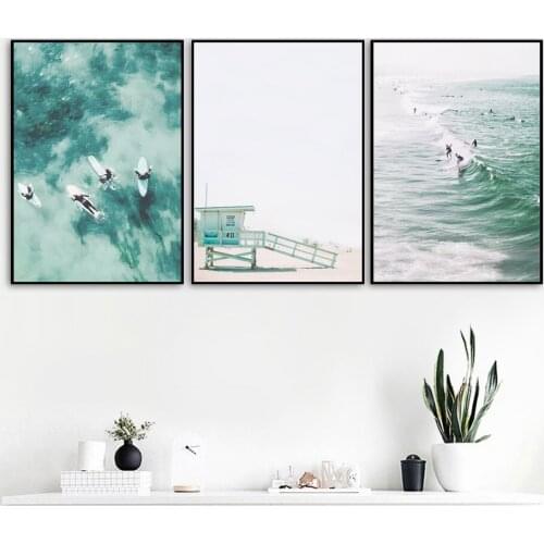 Coconut surfing Car Surfboard Wall Art Print Canvas Painting Nordic Canvas Posters And Prints Wall Pictures For Living Room