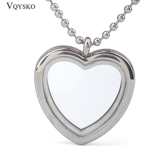 High quality slide charms Stainless Steel 30mm Heart Case DIY pendant necklace