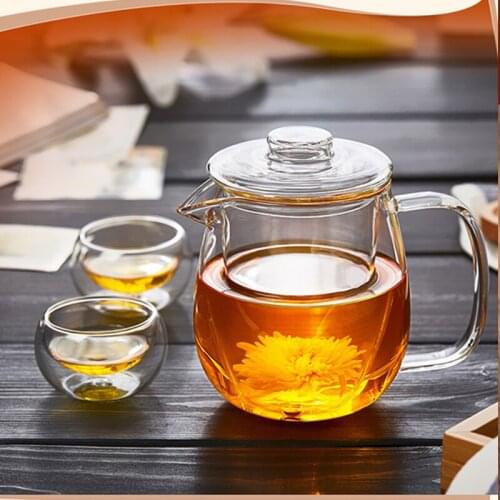 500ml 600ml high borosilicate glass teapot transparent teapot pouring teapot heat resistant juice pot household lovely