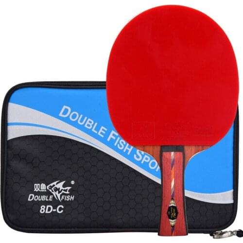 Genuine Double Fish 8D Table Tennis Bat Ping Pong Legend Racket with case racquet sports carbon blade fast attack loop