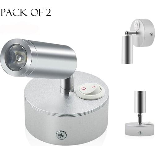 Adjustable RV 12V Reading Lamp Surface Mount Spot Wall Light LED Flexible Switch Caravan Bedside Lamp Camper Boat Interior Light