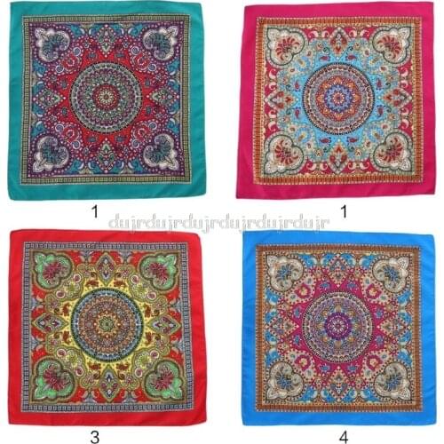 Ethnic Style Women Men Punk Hip Hop Bandana Bright Colorful Paisley Floral Print Square Scarf Cycling Dancing Headwrap Steetwear