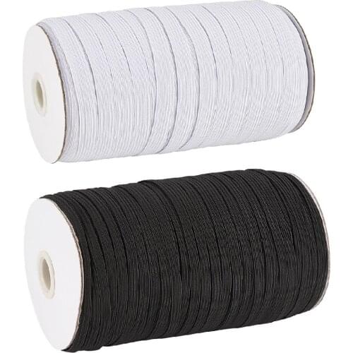1Roll 4 5 6 8 10 12 14mm Flat Elastic Cord Mask Ear Tie Rope for DIY Mask Knitted Band Stretch Rope Jewelry Clothing Accessories