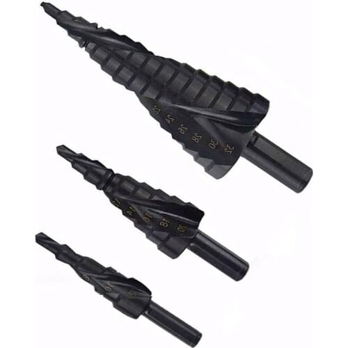 3PCS 4-32MM HSS Cobalt Step Stepped Drill Bit Set Nitrogen High Speed Steel Spiral For Metal Cone Triangle Shank Hole