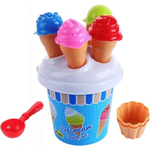 Top race, unique ice cream cupcake beach pails beach set made of the highest quality plastics Ice Cream Sand Models Bucket