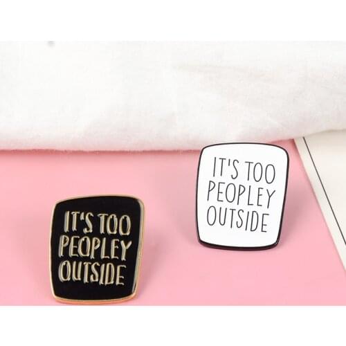 Funny Anti Social Letter slogan Introverts Personality Enamel Brooches Lapel pins For Cool Girl Boy