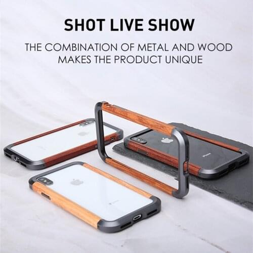 Zen Series Wood Bumper Metal Case Frame Phone Case For iPhone XS