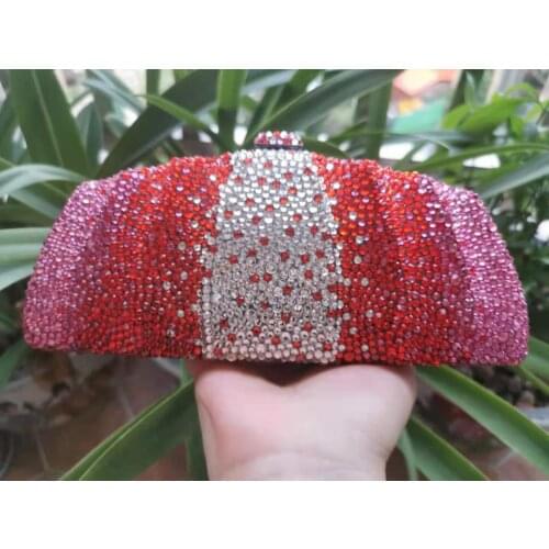 Lady Colorful Rhinestone Wedding Clutch Bag New Women’s Diamond Crystal Shoulder Bag Handbag Cellphone Clutches Party Purses Bag