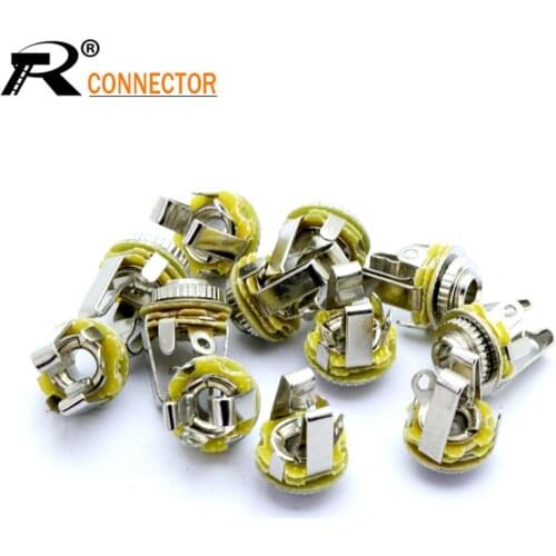 3PCS 3.5 MINI Jack 3 Pole Earphone 3.5mm 1/8" Stereo Chassis Socket Jack Female Panel Mount Solder Connector