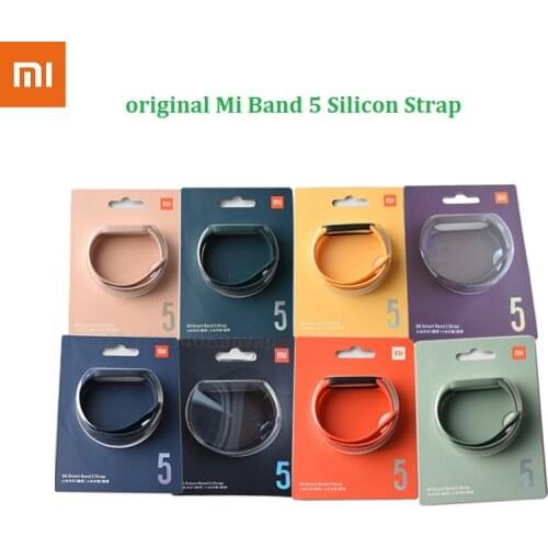 100% Original Xiaomi Mi Band 5 Strap Silicone Bracelet Mi band5 Green Strap Wrist XiaoMi Mi Band 5 Replacement Silicone Straps