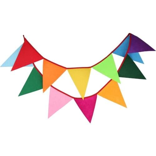 2.8M 12flags Felt Bunting Handmade Personality Wedding Birthday Party Decoration Photo Prop Customize Banner