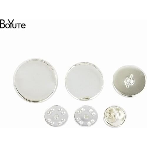 BoYuTe (50 Pieces/Lot) 12MM 14MM 16MM 18MM 20MM 25MM Cabochon Base Brooch Blanks Tray Bezel Diy Brooch Pins Jewelry Findings