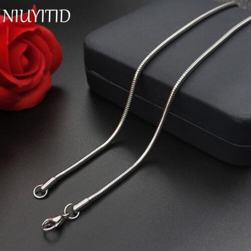 NIUYITID Chain Stainless Steel Necklace For Women Men Silver Color Fashion Chain Jewelry Gift Boy Accessories Drop Shipping