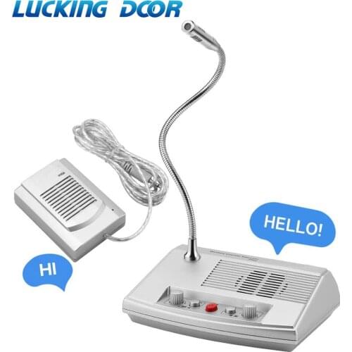 Dual Way Talk Through Glass Counter Intercom System Window Microphone Intercom Speaker